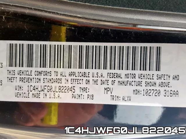 1C4HJWFG0JL822045 фото 2