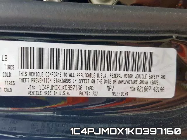 1C4PJMDX1KD397160 фото 2