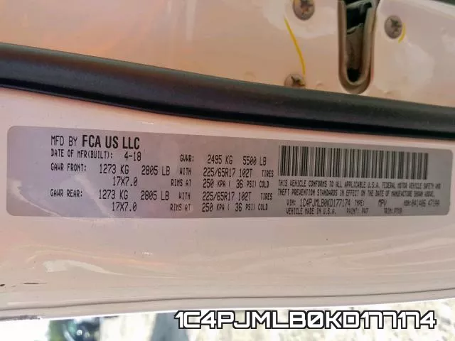 1C4PJMLB0KD177174 фото 2