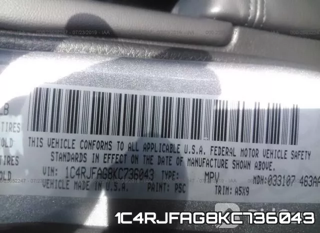 1C4RJFAG8KC736043 фото 10