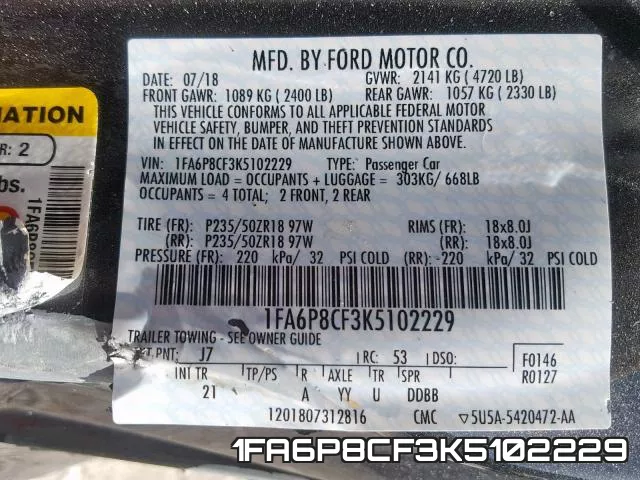 1FA6P8CF3K5102229 фото 2