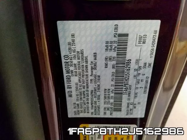 1FA6P8TH2J5162986 фото 2