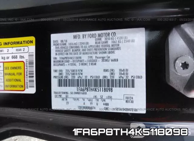 1FA6P8TH4K5118098 фото 10