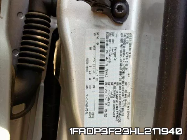 1FADP3F23HL217940 фото 2