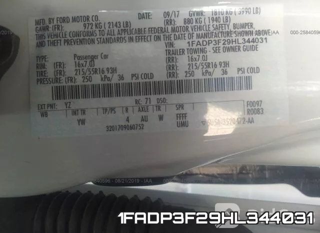 1FADP3F29HL344031 фото 10