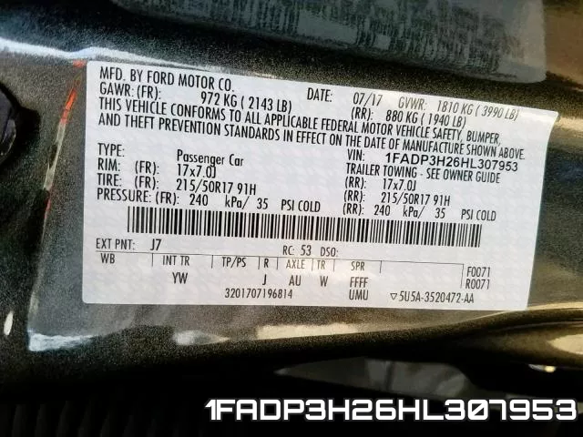 1FADP3H26HL307953 фото 2