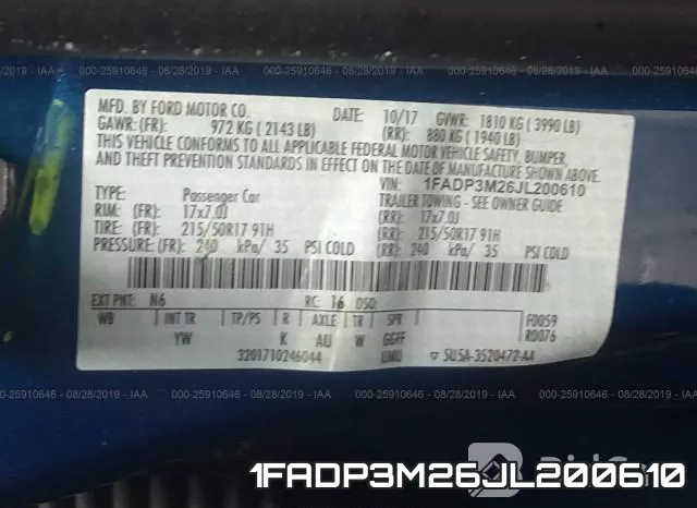 1FADP3M26JL200610 фото 10