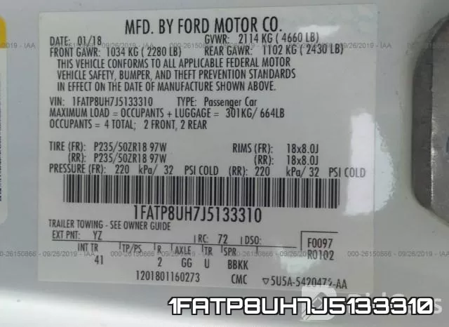 1FATP8UH7J5133310 фото 10