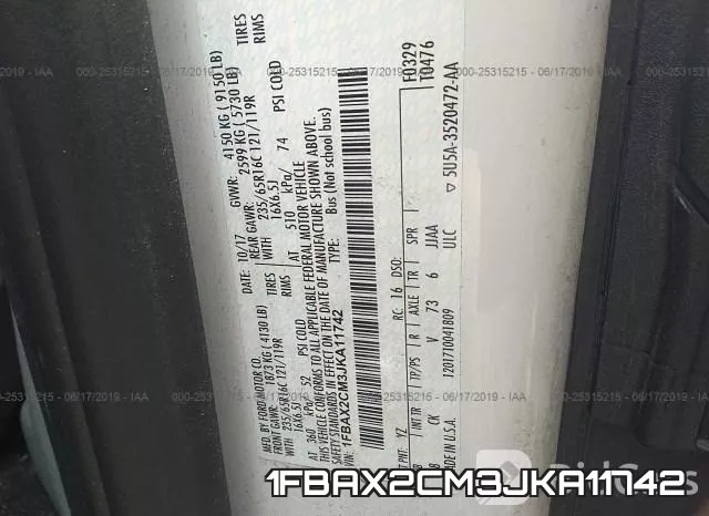 1FBAX2CM3JKA11742 фото 10