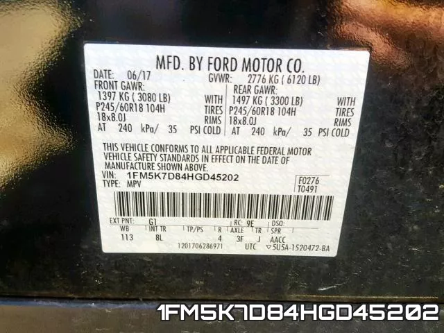 1FM5K7D84HGD45202 фото 2