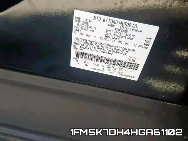 1FM5K7DH4HGA61102 фото 2