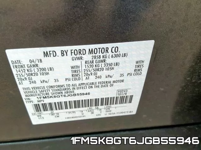 1FM5K8GT6JGB55946 фото 2