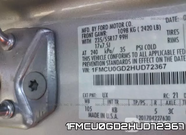 1FMCU0GD2HUD72367 фото 8