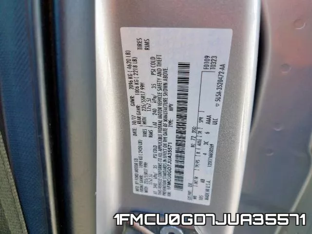 1FMCU0GD7JUA35571 фото 2