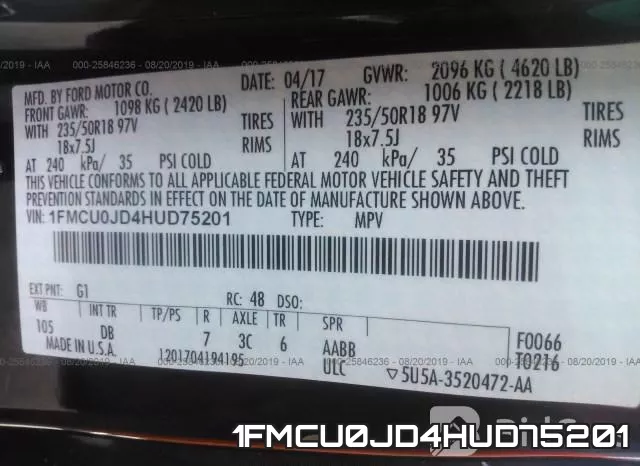 1FMCU0JD4HUD75201 фото 10