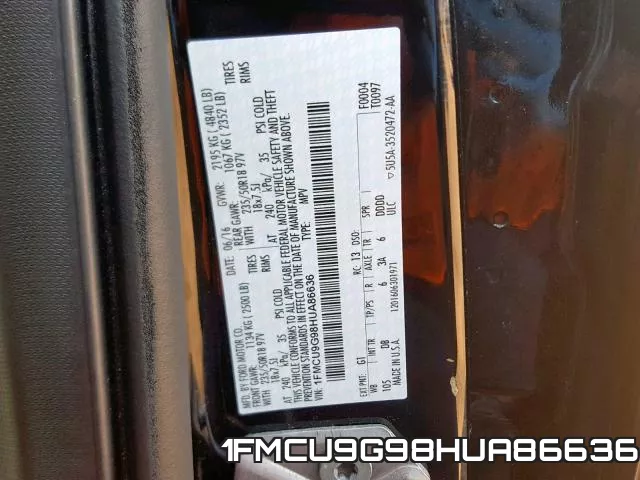 1FMCU9G98HUA86636 фото 2
