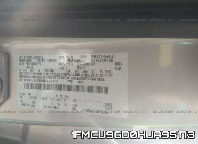 1FMCU9GD0HUA95173 фото 10