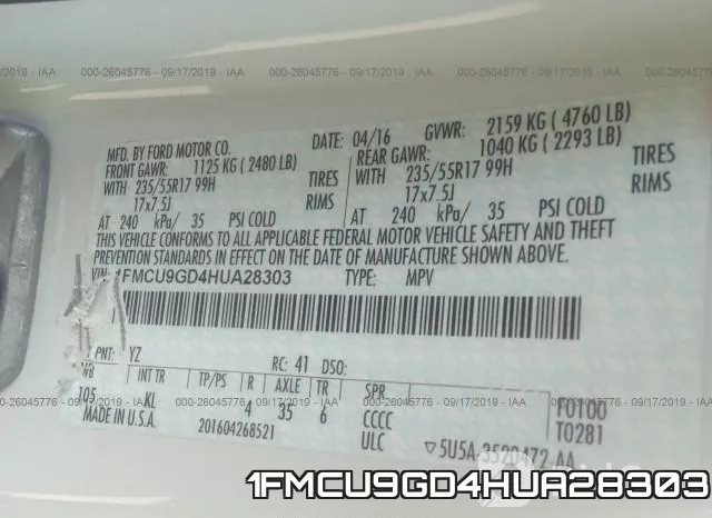 1FMCU9GD4HUA28303 фото 10