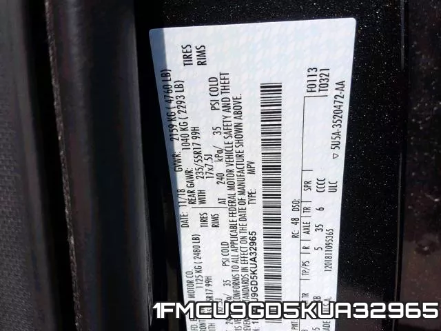 1FMCU9GD5KUA32965 фото 2