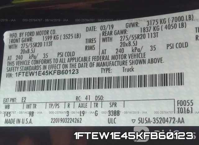 1FTEW1E45KFB60123 фото 10