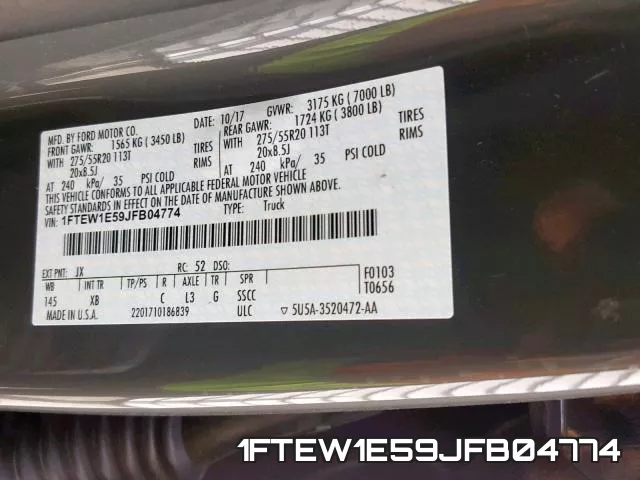 1FTEW1E59JFB04774 фото 2
