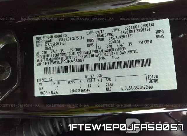 1FTEW1EP0JFA58057 фото 10