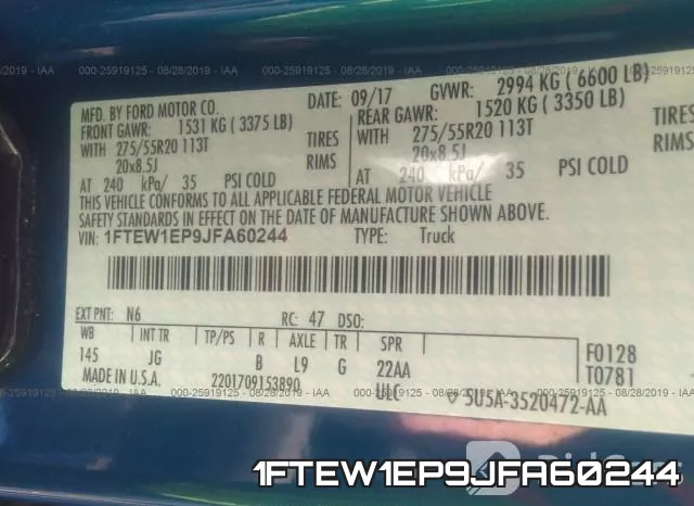 1FTEW1EP9JFA60244 фото 10