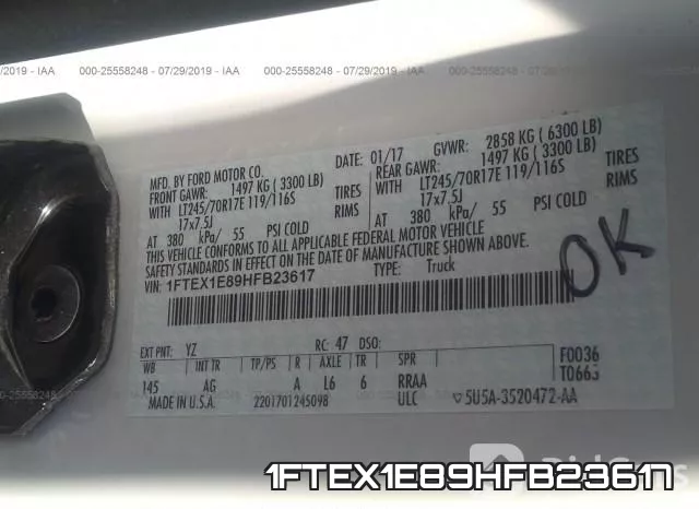 1FTEX1E89HFB23617 фото 10