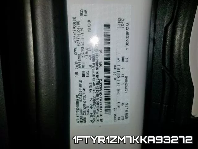 1FTYR1ZM7KKA93272 фото 2