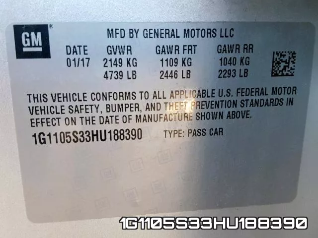 1G1105S33HU188390 фото 2