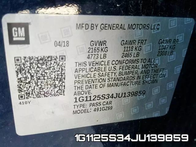 1G1125S34JU139859 фото 2
