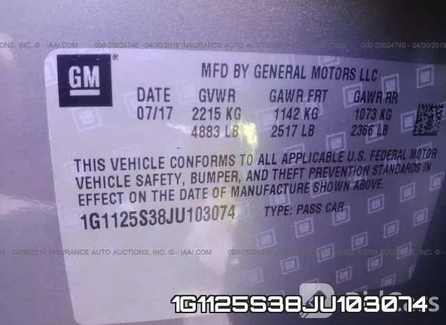 1G1125S38JU103074 фото 10