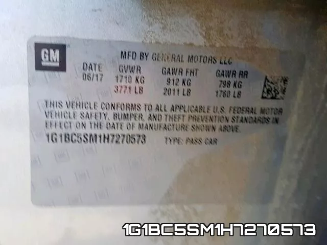 1G1BC5SM1H7270573 фото 2