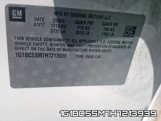 1G1BC5SM7H7213939 фото 2