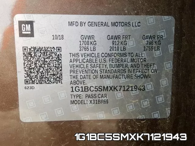1G1BC5SMXK7121943 фото 2