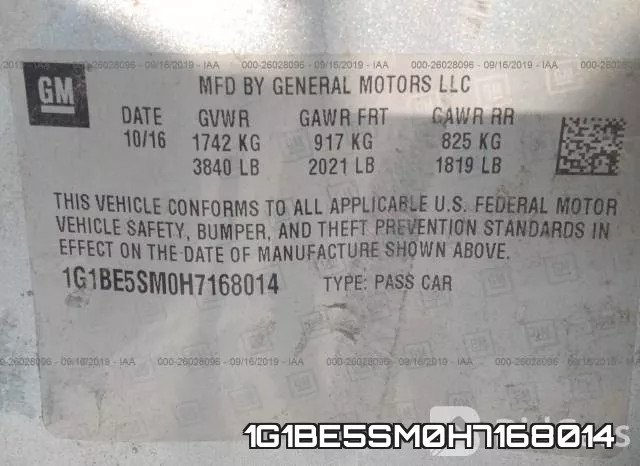 1G1BE5SM0H7168014 фото 10