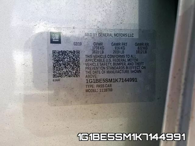 1G1BE5SM1K7144991 фото 2