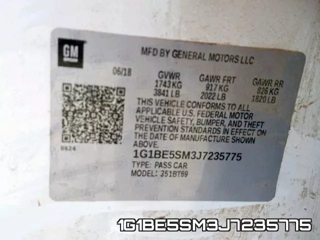 1G1BE5SM3J7235775 фото 2