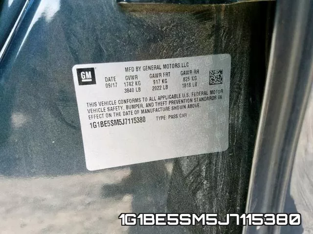 1G1BE5SM5J7115380 фото 2