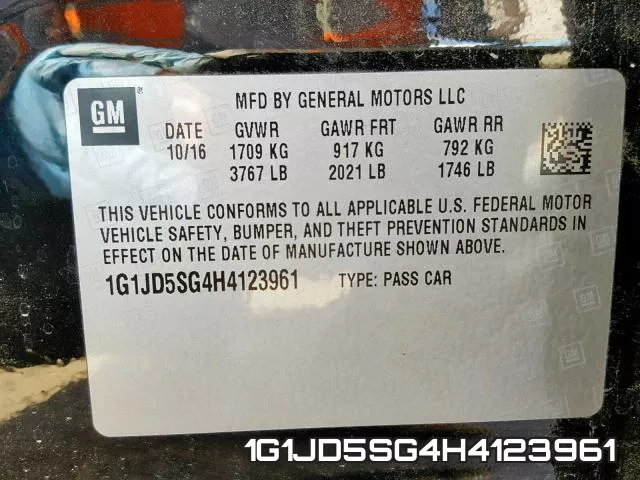 1G1JD5SG4H4123961 фото 2
