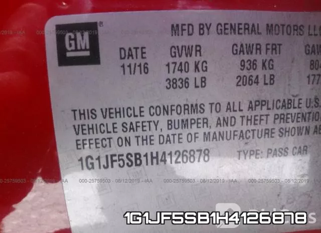 1G1JF5SB1H4126878 фото 10