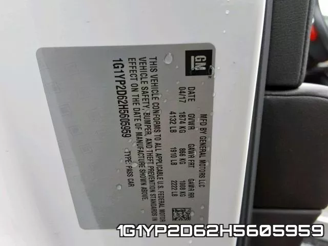 1G1YP2D62H5605959 фото 2