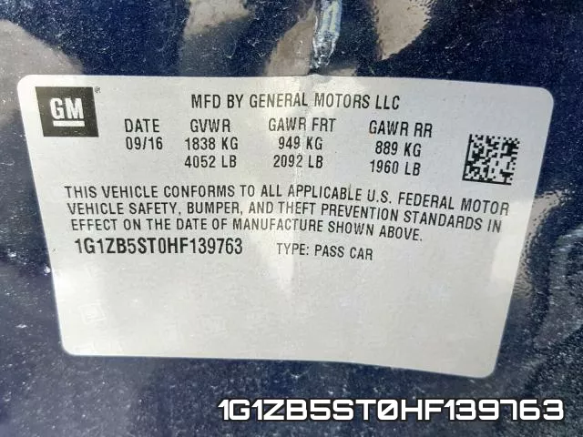 1G1ZB5ST0HF139763 фото 2