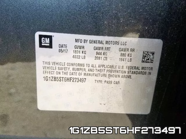 1G1ZB5ST6HF273497 фото 2