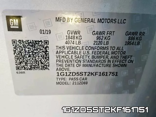 1G1ZD5ST2KF161751 фото 2