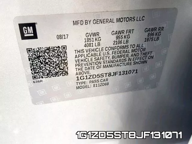 1G1ZD5ST8JF131071 фото 2