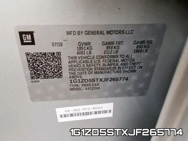1G1ZD5STXJF265774 фото 2