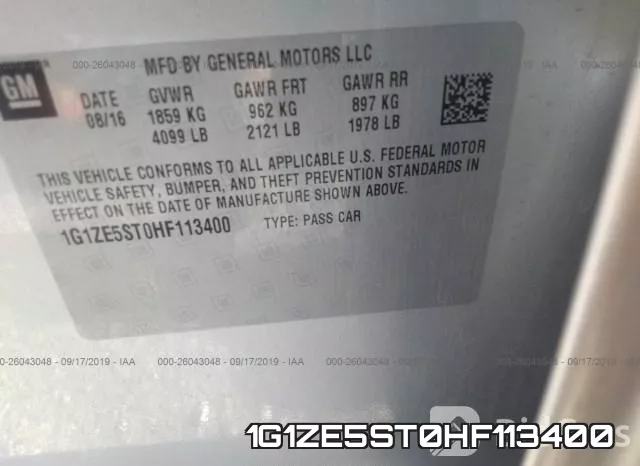 1G1ZE5ST0HF113400 фото 10