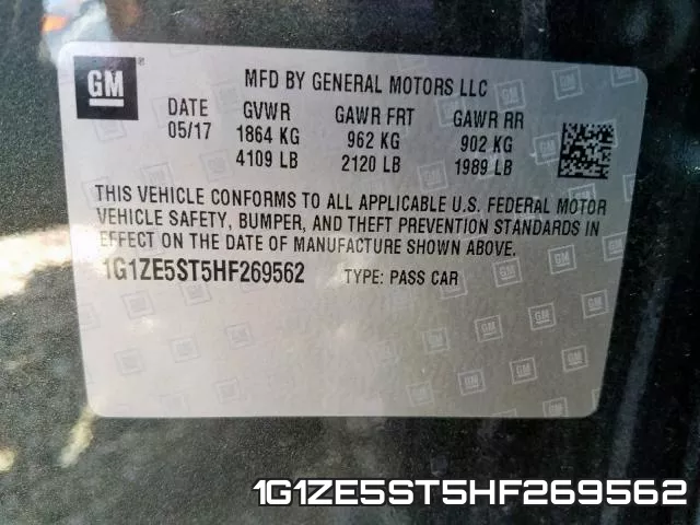 1G1ZE5ST5HF269562 фото 2