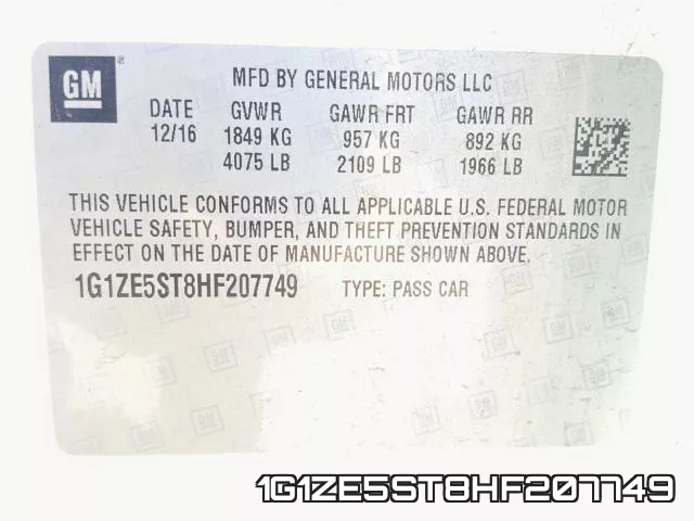 1G1ZE5ST8HF207749 фото 2
